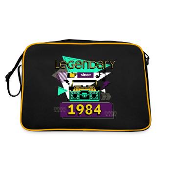 legendary since 1984 - Retro Tasche - Schwarz/Gold - Hinten