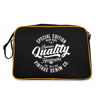 Denim de style vintage artisanal de qualité supérieure - Sac Retro - noir/or - Dos