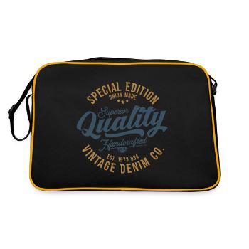 Denim de style vintage artisanal de qualité supérieure - Sac Retro - noir/or - Dos