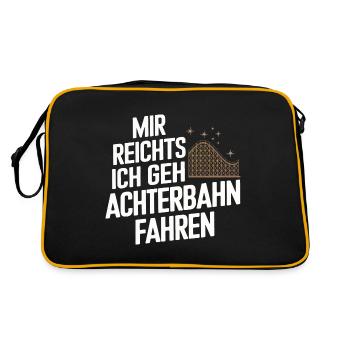 Achterbahn Freizeitpark Roller Coaster - Retro Tasche - Schwarz/Gold - Hinten