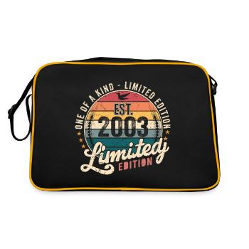 Geburtstagsgeschenk 2003 Jahrgang 2003 Retro 2003 - Retro Tasche - Schwarz/Gold - Hinten