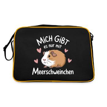 Guinea Pig Shorthair Longhair Crested Dogs - Retro Bag - black/gold - Back