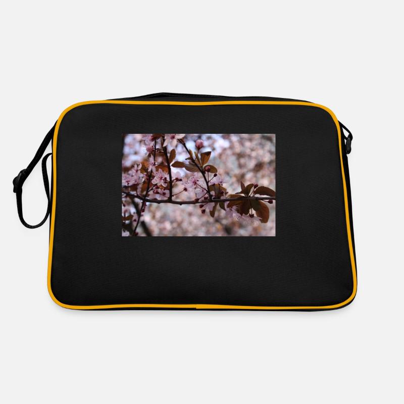 Tree in Bloom (Myrobolan or Cherry Plum) - Retro Bag - black/gold