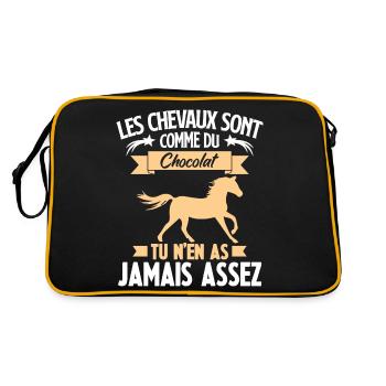 Les chevaux sont comme du chocolat - Sac Retro - noir/or - Dos
