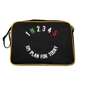 Motif de moto pour motards avec slogan - Sac Retro - noir/or - Dos