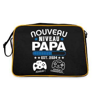 Nouveau papa en 2024 - Cadeau Papa gamer - Sac Retro - noir/or - Dos