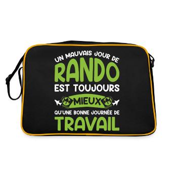 Un mauvais jour de rando - Humour fan de randonnée - Sac Retro - noir/or - Dos