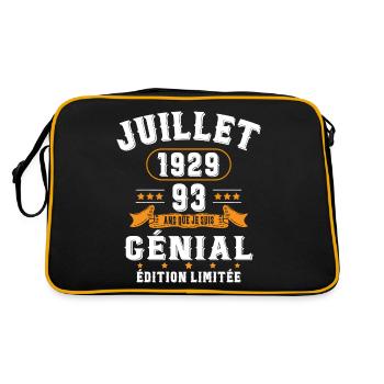 93 Ans Anniversaire Vintage Né(e) en Juillet 1929 - Sac Retro - noir/or - Dos