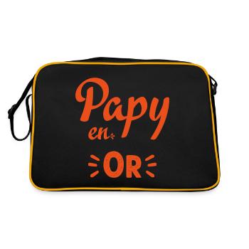 Papy en or humour papy cadeau - Sac Retro - noir/or - Dos