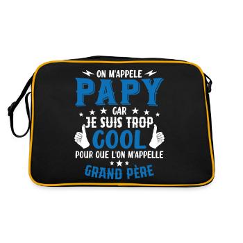 Papy car je suis trop cool / humour grand-père - Sac Retro - noir/or - Dos