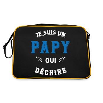 Je suis un papy qui déchire - Sac Retro - noir/or - Dos