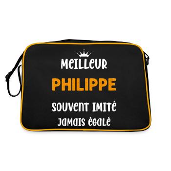 Homme humour prénom super meilleur philippe - Sac Retro - noir/or - Dos