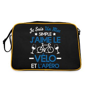 Je suis un mec simple j'aime le vélo et l'apéro - Sac Retro - noir/or - Dos