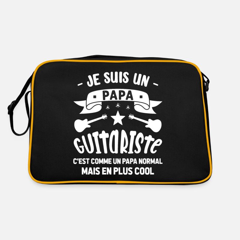 Papa Guitariste Idée Originale Fêtes des Pères Sac Retro