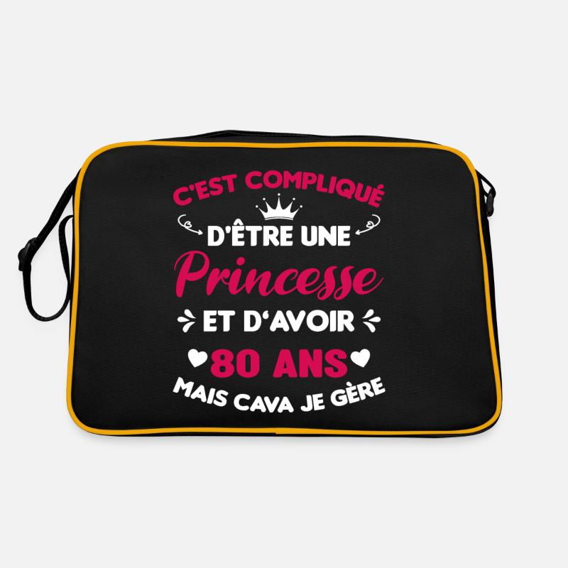 Une princesse et d'avoir 80 ans, Cadeau 80 ans Sac Retro