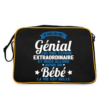 Je suis un mec génial j'ai une femme extraordinair - Sac Retro - noir/or - Dos