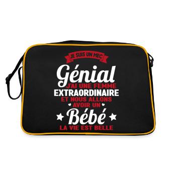 Je suis un mec génial j'ai une femme extraordinair - Sac Retro - noir/or - Dos