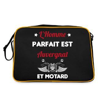 L'Homme Parfait Est Auvergnat Motard - Sac Retro - noir/or - Dos
