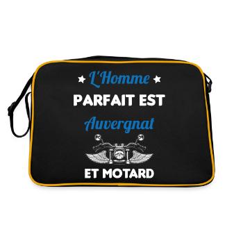 L'Homme Parfait Est Auvergnat Motard - Sac Retro - noir/or - Dos
