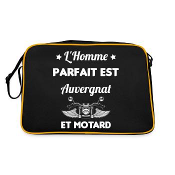 L'Homme Parfait Est Auvergnat Motard - Sac Retro - noir/or - Dos