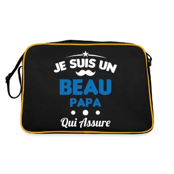 je suis un Beau-Papa qui assure humour - Sac Retro - noir/or - Dos