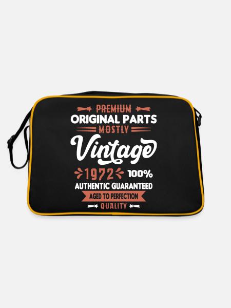 Vintage 1972 cadeau D'Anniversaire - Sac Retro - noir/or - Dos