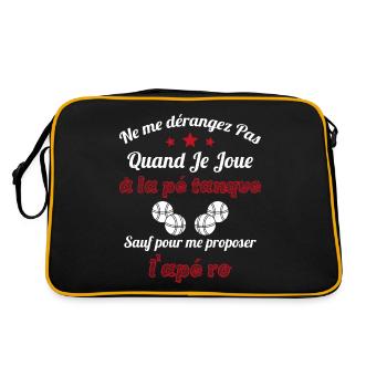 Ne Me Dérangez Pas Quand Je Joue À La Pétanque - Sac Retro - noir/or - Dos