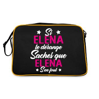 Si Elena te dérange saches que Elena s en fout - Sac Retro - noir/or - Dos