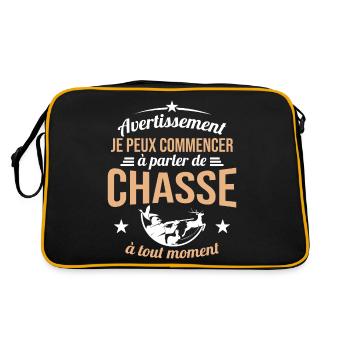 Parler De Chasse à Tout Moment Cadeau Chasseur - Sac Retro - noir/or - Dos