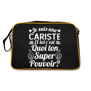 Je suis une Cariste c'est mon super pouvoir - Sac Retro - noir/or - Dos