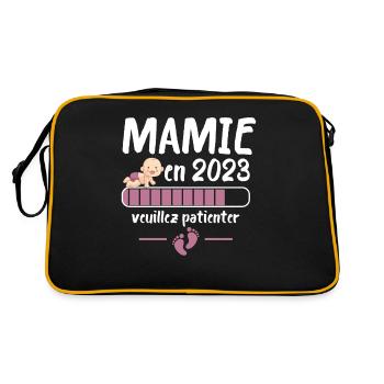Future Mamie 2023 Idée Cadeau Nouvelle Naissance - Sac Retro - noir/or - Dos