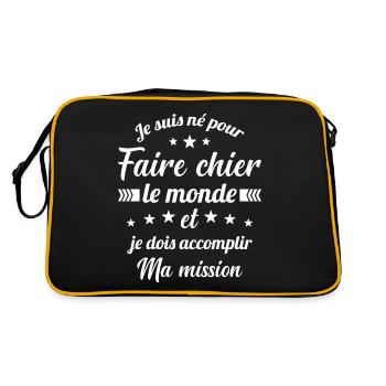 Je suis né pour faire chier le monde - Sac Retro - noir/or - Dos