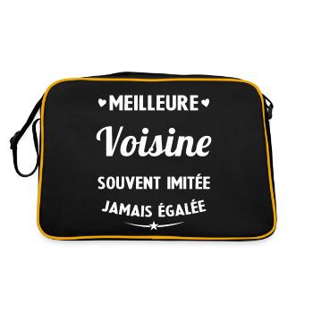 Meilleure voisine souvent imitée jamais égalée - Sac Retro - noir/or - Dos