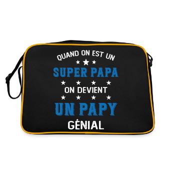 Un Super Papa On Devient Un Papy Génial - Sac Retro - noir/or - Dos