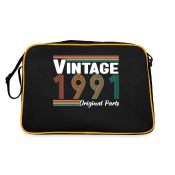 Vintage 1991 Original Parts Geschenkidee - Retro Tasche - Schwarz/Gold - Hinten