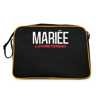 Tshirt Mariage Humour Couple Amoureux Femme - Sac Retro - noir/or - Dos