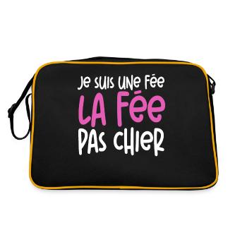 Femme Humour La Fée Pachier Cadeau - Sac Retro - noir/or - Dos