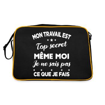 Collègue de bureaux Mon travail est top secret - Sac Retro - noir/or - Dos