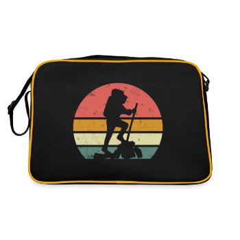 Hiking Hiker Backpack Vintage Sunset - Retro Bag - black/gold - Back