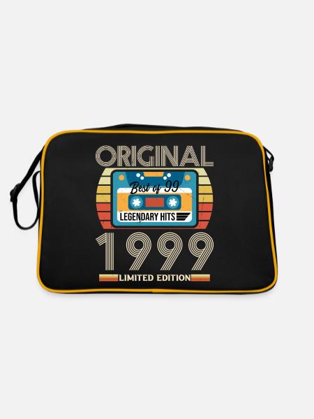 Cadeau D'anniversaire Vintage 1999 Original - Sac Retro - noir/or - Dos
