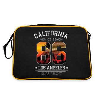 Kalifornien Venice Beach Los Angeles Surfing Resort - Retro Tasche - Schwarz/Gold - Hinten