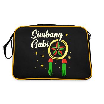 Pinoy Christmas Design für stolze Filipinos - Retro Tasche - Schwarz/Gold - Hinten