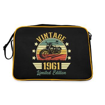Vintage 1961 Rétro Moto Cadeau D'anniversaire - Sac Retro - noir/or - Dos