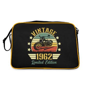 Jahrgang 1962 Vintage Geburtstag Geschenkidee 1962 - Retro Tasche - Schwarz/Gold - Hinten