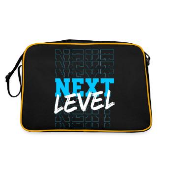 Next level neon blue typography design - Retro Bag - black/gold - Back