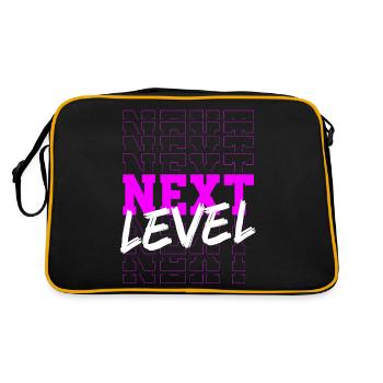 Next level magenta typography design - Retro Bag - black/gold - Back