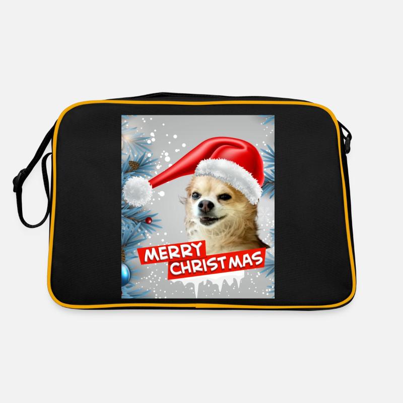 Frohe Weihnachten - Retro Tasche - Schwarz/Gold