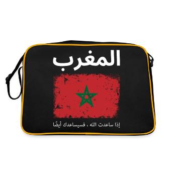 Maroc Flag Vintage Rétro Maroc Football Rétro - Sac Retro - noir/or - Dos