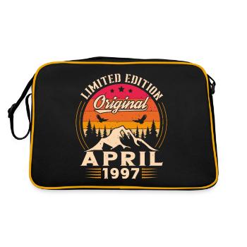Jahrgang geboren im April 1997 Geburtstagsgeschenk - Retro Tasche - Schwarz/Gold - Hinten