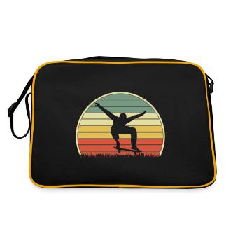 Skateur Skateboarder Skater Retro skating - Sac Retro - noir/or - Dos
